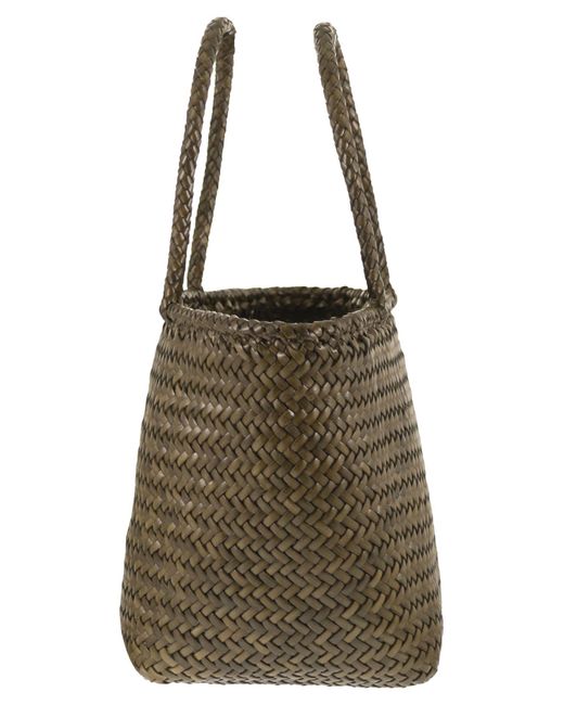 Dragon Brown Grace Basket Small Woven Leather Bag