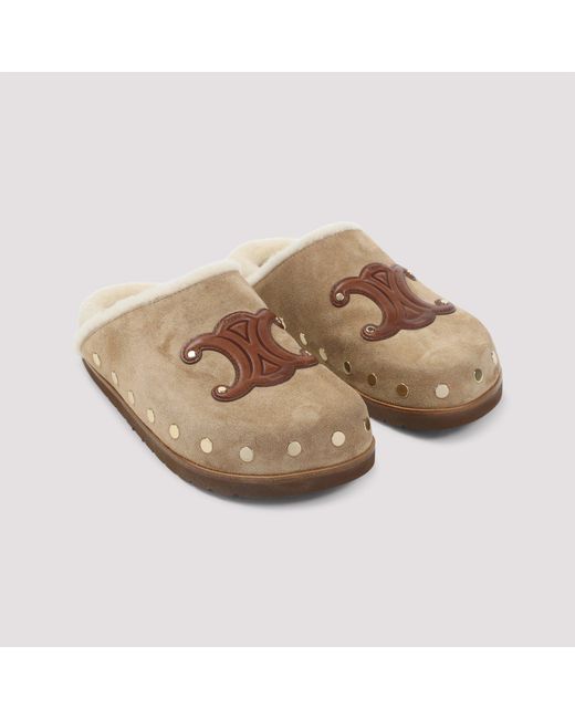 Céline Natural Triomphe Wedge 15Mm Mules