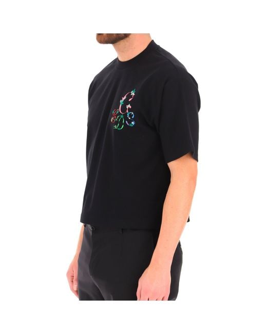 Gcds Black Cotton T-shirt for men