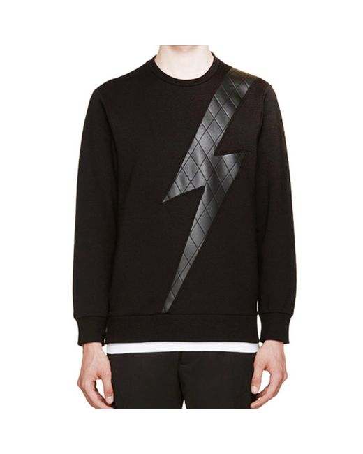 Neil Barrett Black Flash Design Sweatshirt for men