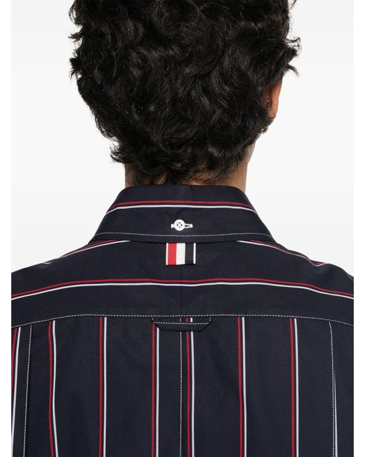 Thom Browne Black Rwb-Stripe Shirt Dress