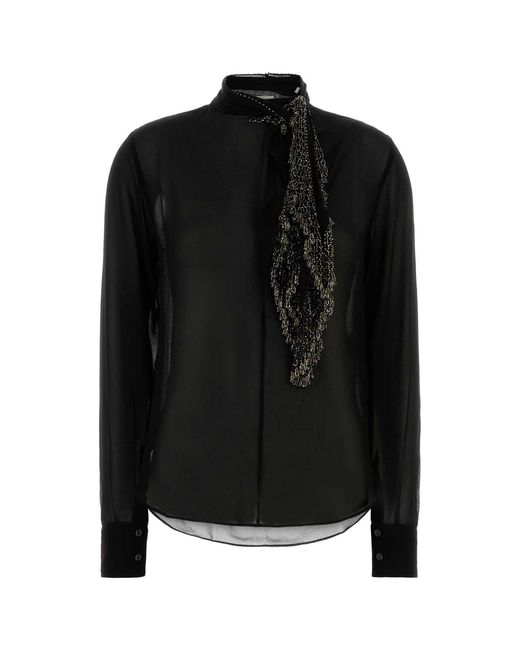 Isabel Marant Black Crepe Elaura Blouse