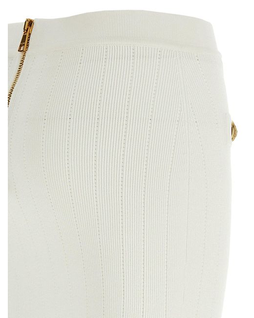 Falda mini de punto Balmain de color White
