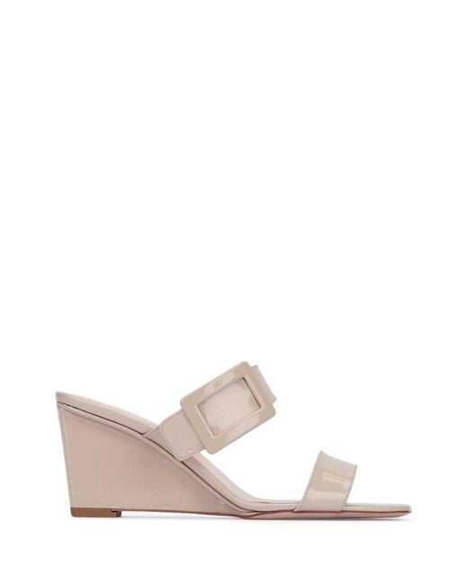 Roger Vivier Pink Slip On Wedges
