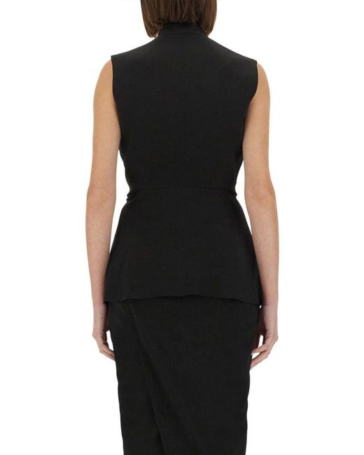 Rick Owens Black Structured Sleeveless Jacket