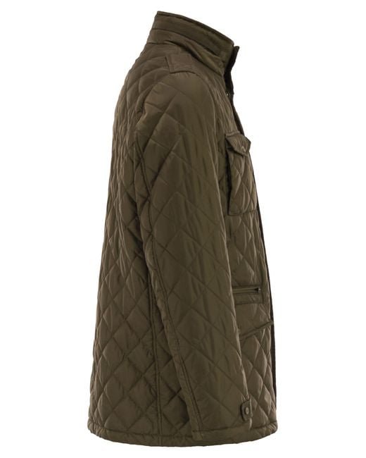 Herno Green Field Jacket With Diamond Quilting for men