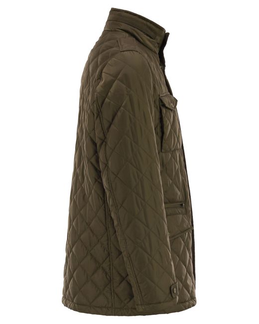 Herno Green Field Jacket With Diamond Quilting for men