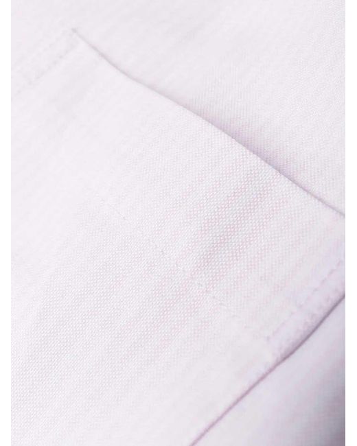 Thom Browne Oxford Blouse Met Streep in het White