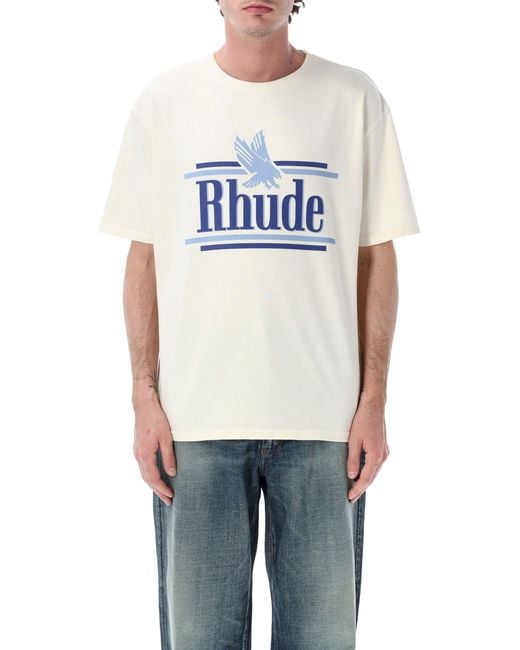 Rhude Gray Rossa Cotton T-Shirt