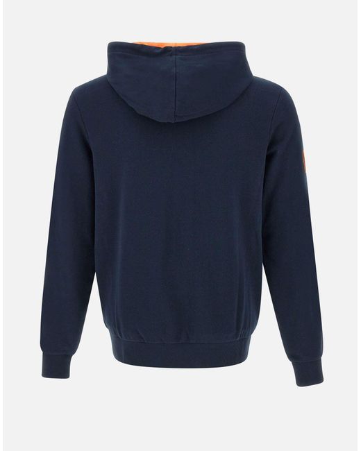 Sun 68 Blue Fleece Hoodie With Zipper for men