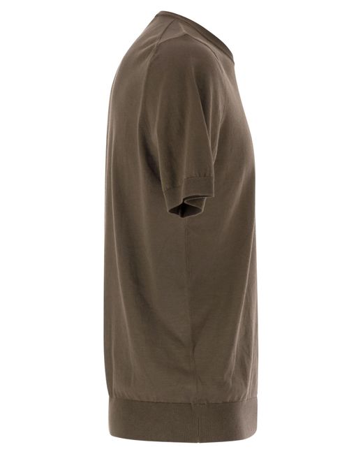T-shirt en coton à manches courtes de base Basic Tagliatore pour homme en coloris Gray