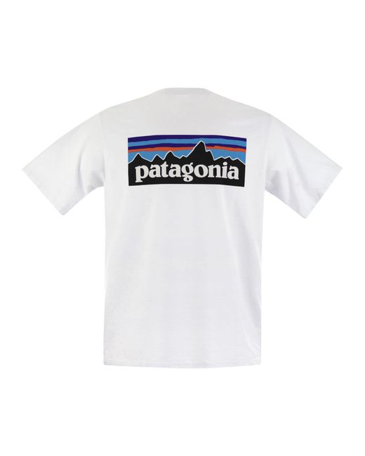 Patagonia White Patagonien recycelte Baumwoll -T -Shirt