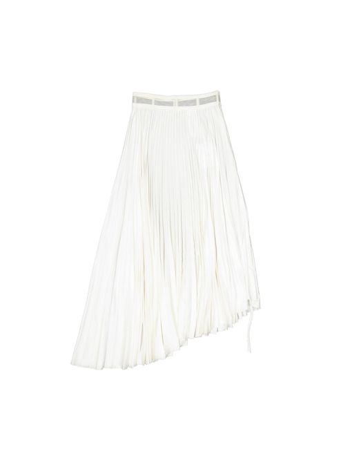 Dior White Asymmetric Midi Skirt