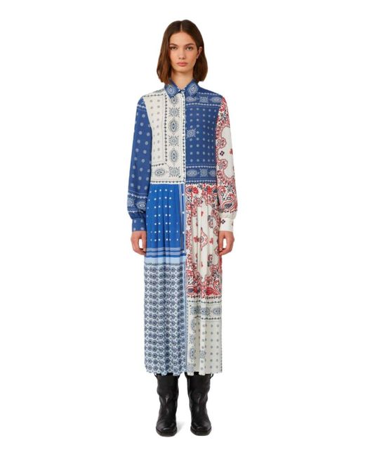 Weekend by Maxmara Blue Zuai Multicolored Shirt Dress