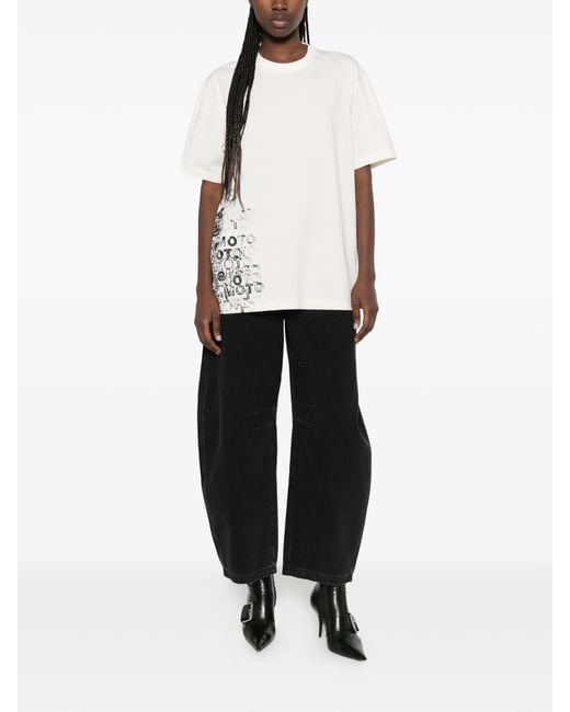 Y-3 White Gfx Ss Tee