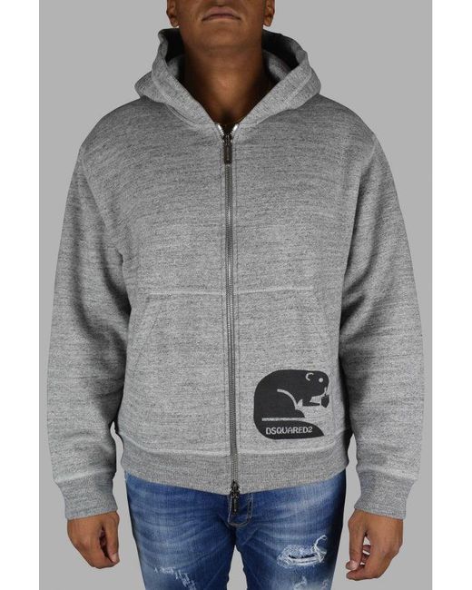 DSquared² Gray Cotton Zip-Up Cardigan Waistcoat