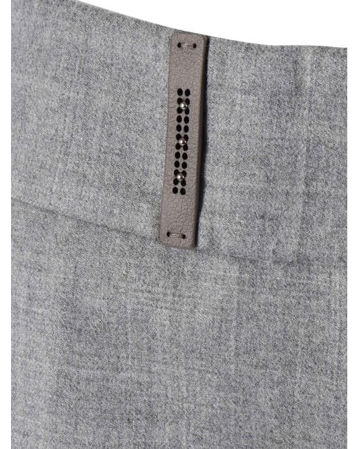 Peserico Gray Straight-Leg Trousers With Mid-Rise Waist