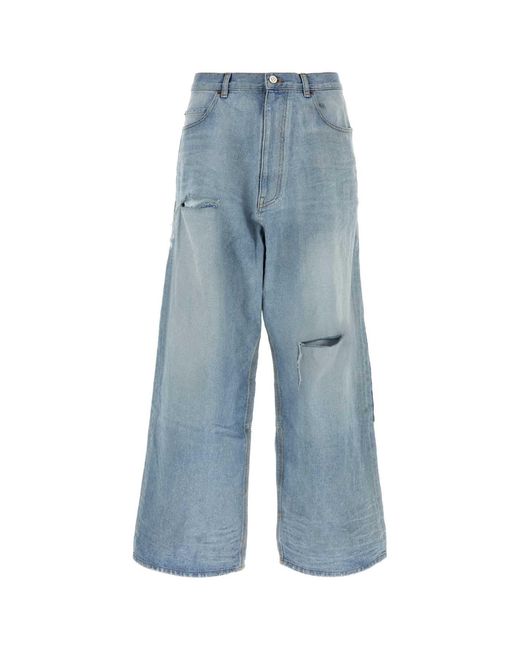 Balenciaga Blue Minimal Baggy Pants for men