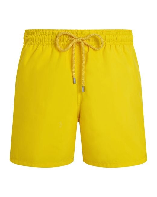 Vilebrequin Yellow Moorea Solid Colored Beach Shorts