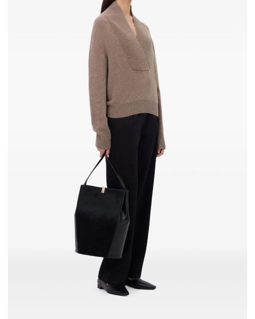 Loulou de Saison Natural Makela Large V Neck Sweater