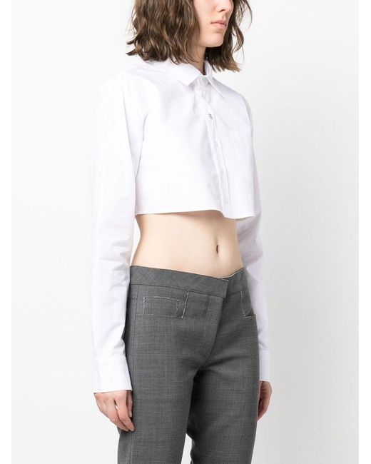 Coperni White Cropped Cotton Shirt