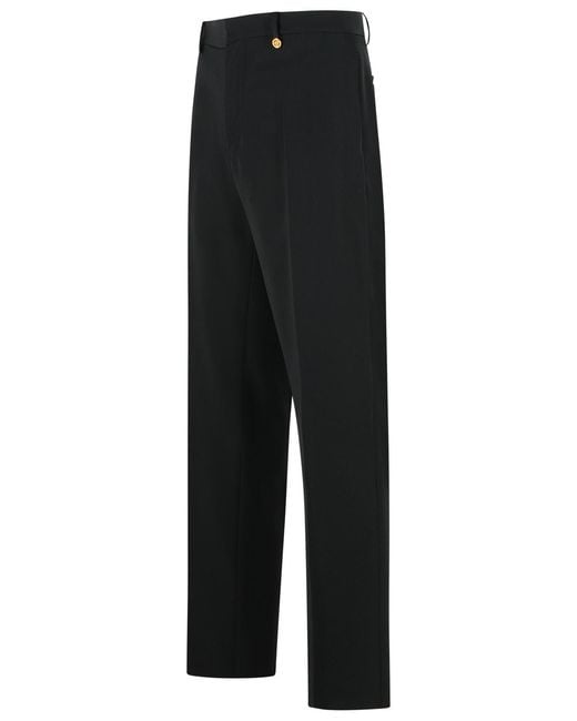 Versace Black Virgin Wool Trousers for men