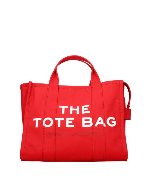 Marc Jacobs Red Borse A Mano The Tote Bag Donna Tessuto Rosso/True