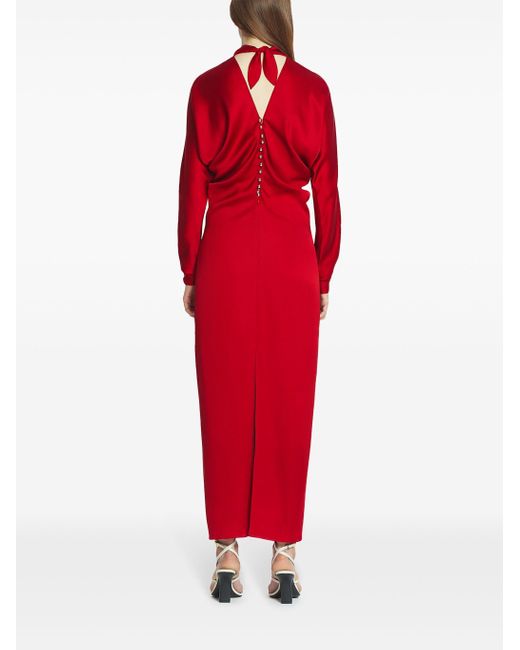 Lanvin Gesmockte Maxi-Jurk in het Red