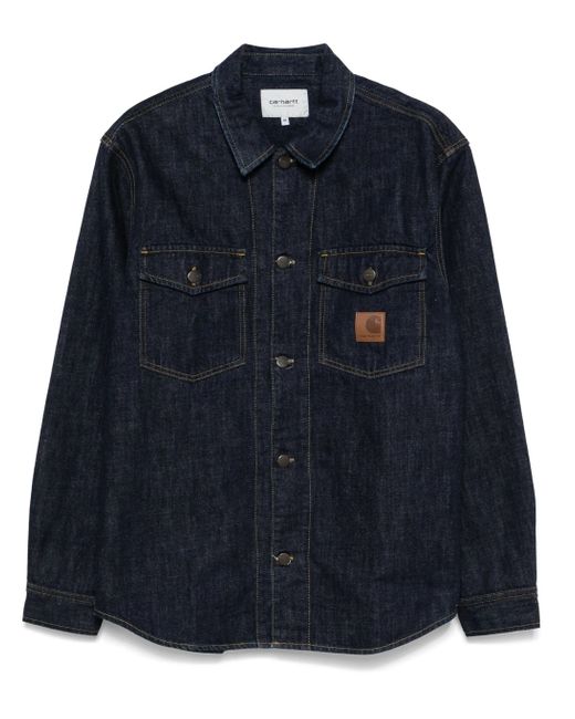Lincoln Shirt Jackat 'Camano' Denim di Carhartt in Blue