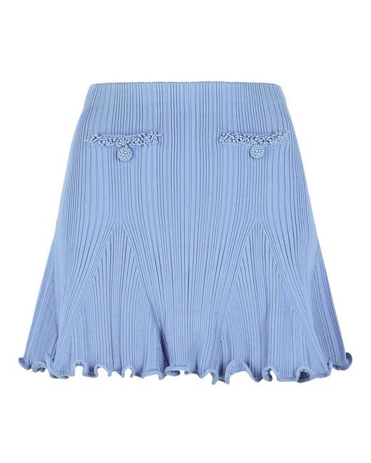 Self-Portrait Flared Mini-Rok in het Blue