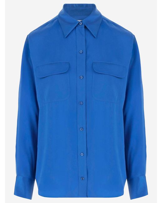 Equipment Blue Signature Silk Shirt
