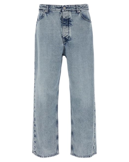 Diagonal Cotton Jeans Celeste-Uomo di Jil Sander in Blue da Uomo
