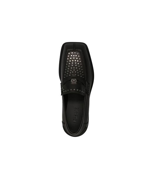 Versace Black Medusa Leather Loafers