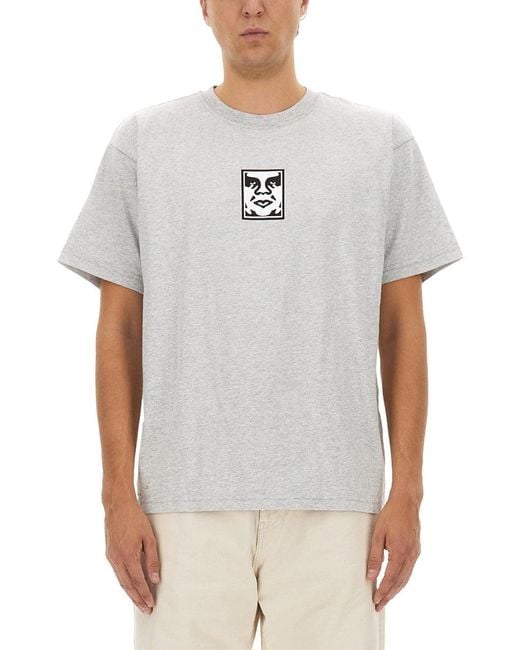 Obey Gray T-Shirt With Logo for men