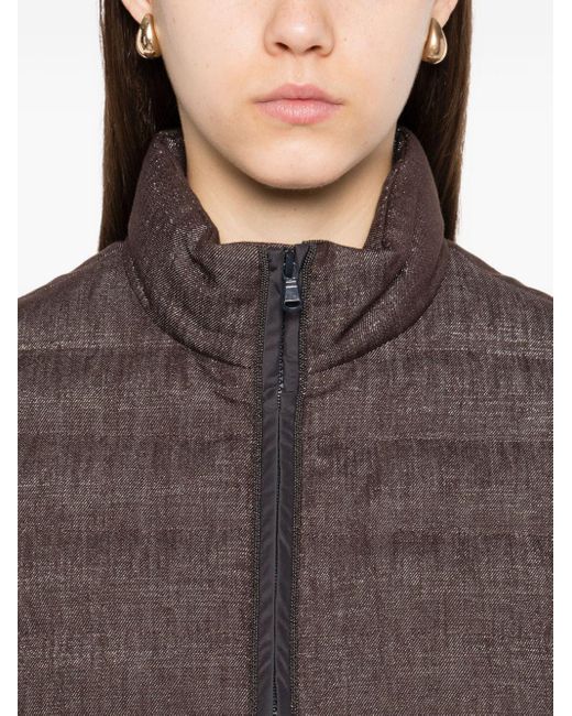 Brunello Cucinelli Gray Shortsleeves Down Jacke