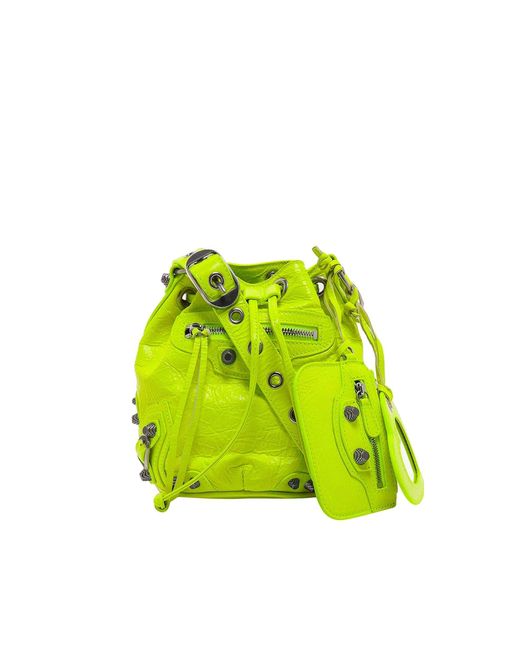 Balenciaga Green Cagole Bucket Bag