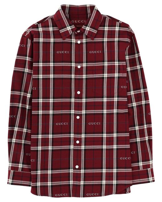 Gucci Red Shirt With Logo for men