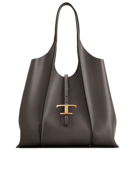 Tod's Black Tod 's Mittelgroße Leder -Einkaufstasche