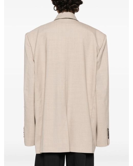 FEDERICO CINA Natural Oversize Double Breasted Jacket