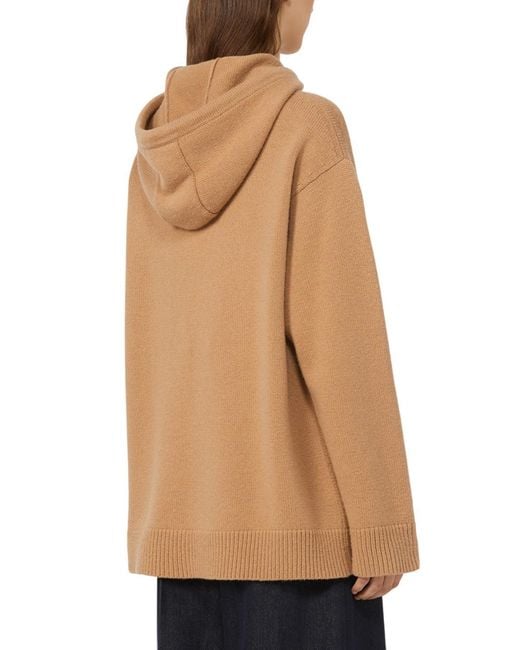 Max Mara Natural Wool And Cashmere Hoodie