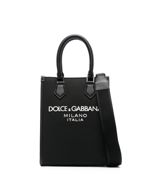 Dolce & Gabbana Black Dolce&Gabbana Small Nylon Bag With Logo for men