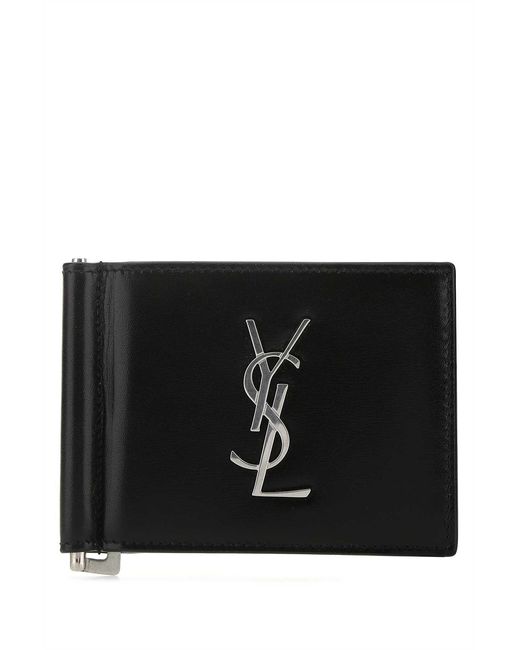 Saint Laurent Black Leather Card Holder for men