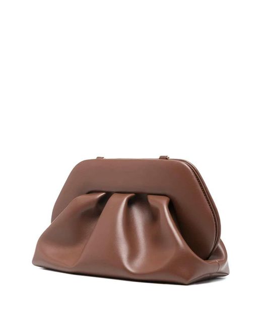 THEMOIRÈ Brown Bios Medium Clutch With Gathering