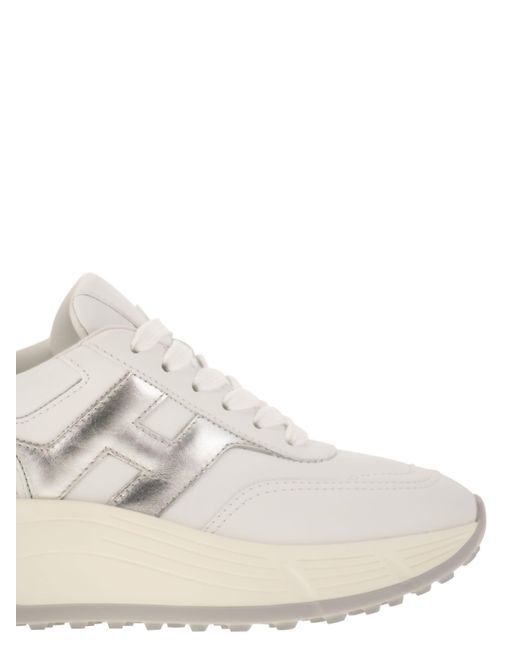 Hogan White Hi-Fi Trainers With Side H