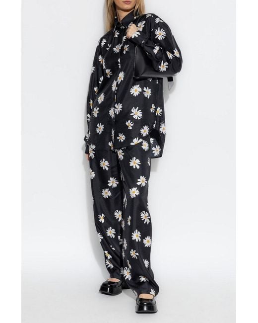 Moschino Black Twill Shirt Allover Daisy