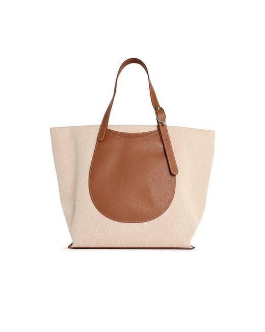 Longchamp Natural 'Shopping Complice' Caramel Cotton Tela Bag