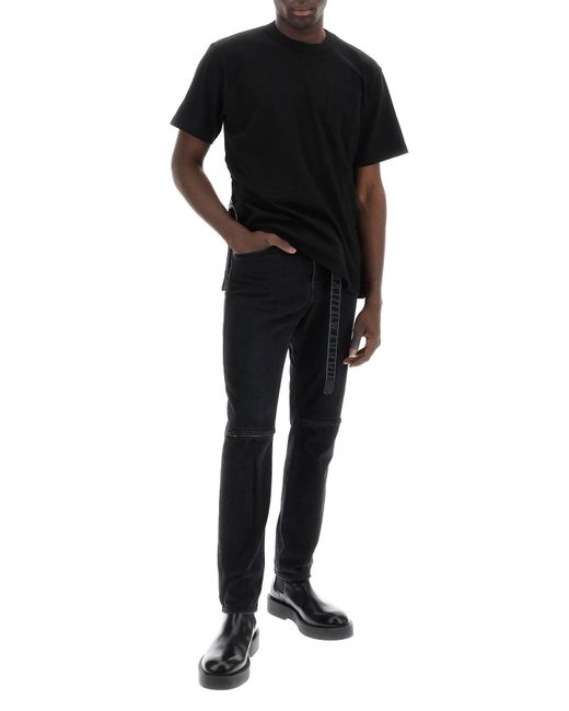 Jeans Slim Con Cintura di Sacai in Black da Uomo