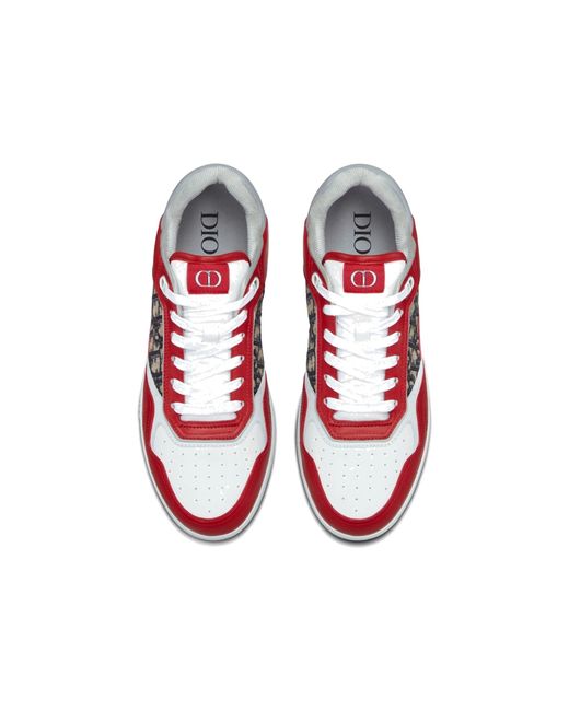 Dior Schuine Lederen Sneakers in het Red voor heren
