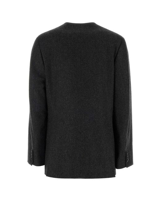 Jil Sander Black Charcoal Wool Blazer