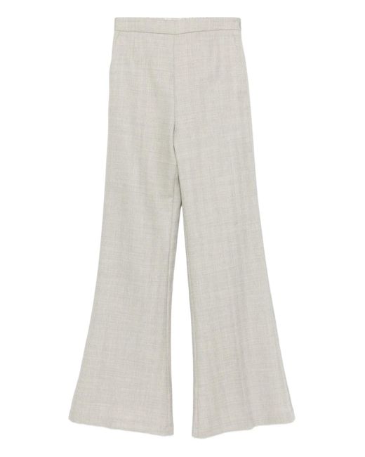 Fort Pantalones palazzo de lana virgen con diseño de espiguilla Forte Forte de color White